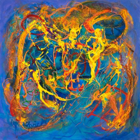 Autumn Rhapsody 1, Acrylic painting by Chris Marshall, Perth WA, FOR SALE