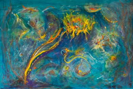 Ningaloo VII - Mysterious World, Acrylic Painting by Chris Marshall, Perth SOLD